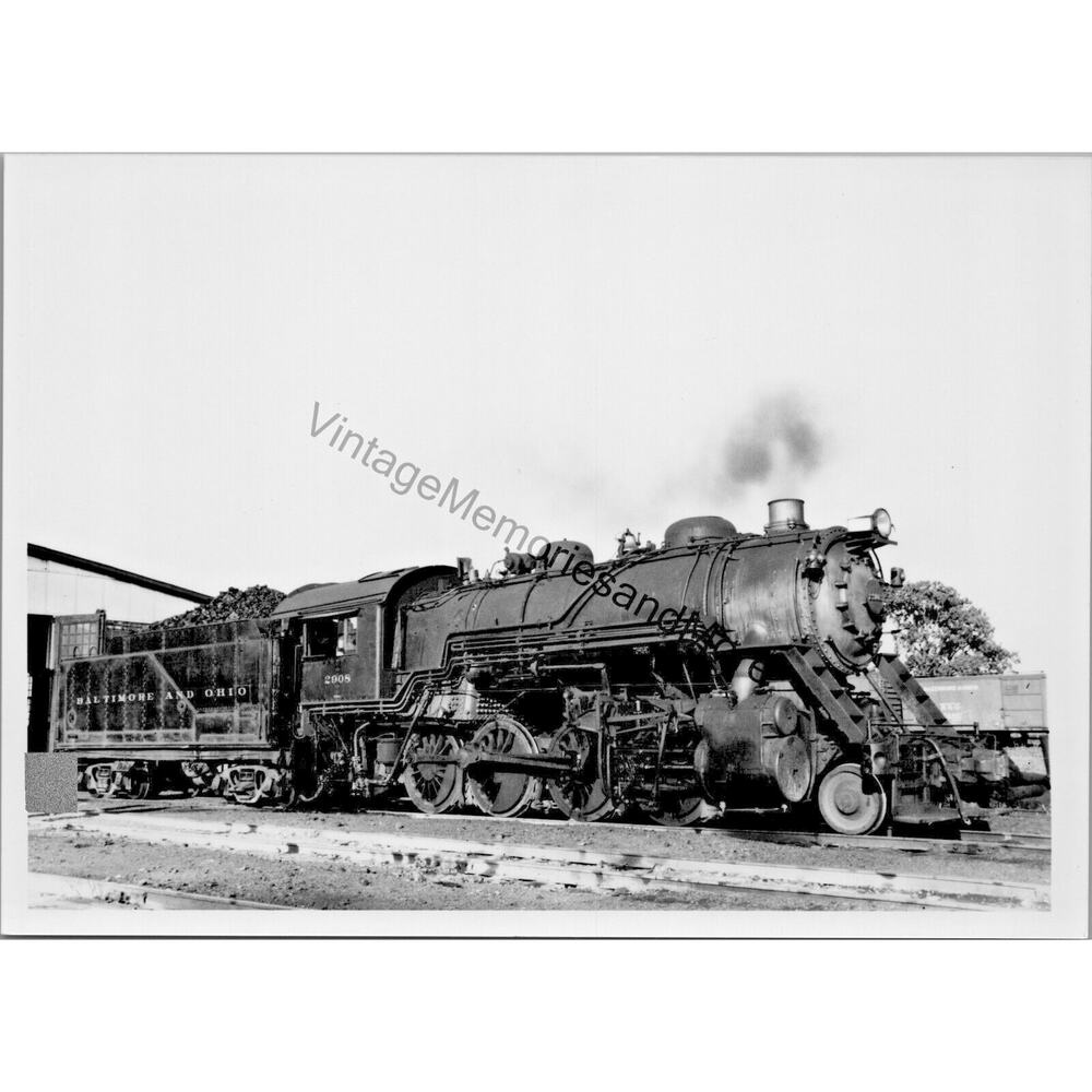 Vtg baltimore & ohio railroad bo 2908 steam locomotive 5"x7" real photo t2-181